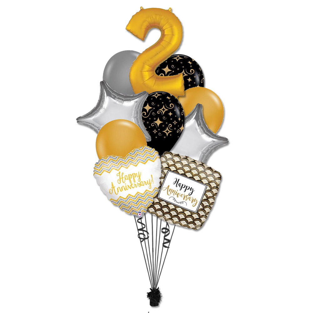 Elegant Anniversary Balloon Bouquet with Number